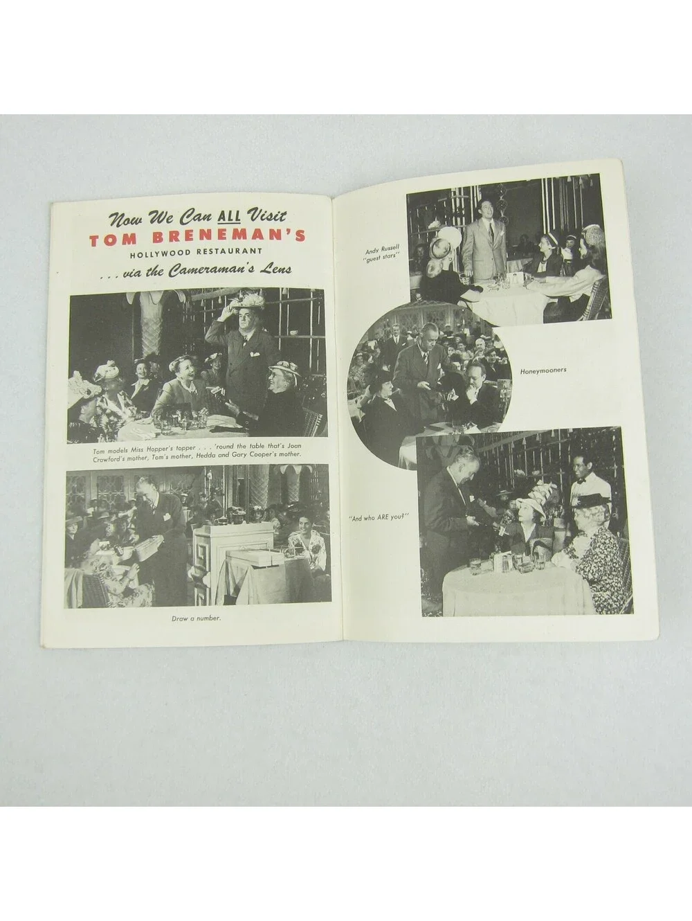 Vintage 1946 Tom Breneman Peeks Magazine Behind Scenes Breakfast in Hollywood